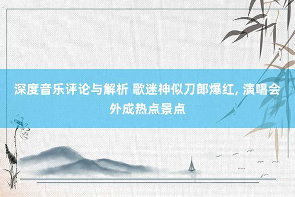 深度音乐评论与解析 歌迷神似刀郎爆红, 演唱会外成热点景点