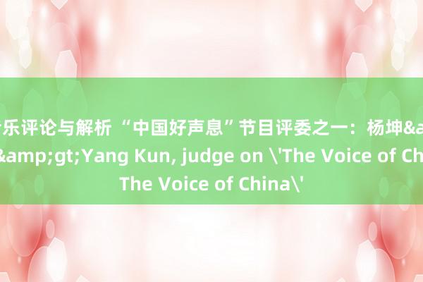 深度音乐评论与解析 “中国好声息”节目评委之一：杨坤&lt;br/&gt;Yang Kun, judge on 'The Voice of China'